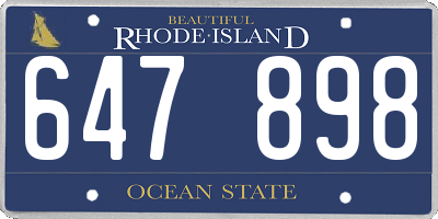 RI license plate 647898