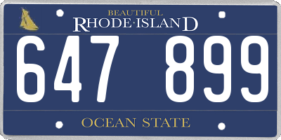 RI license plate 647899