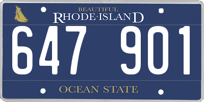 RI license plate 647901