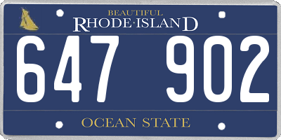 RI license plate 647902