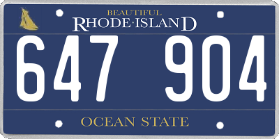RI license plate 647904