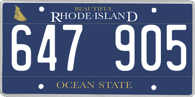 RI license plate 647905