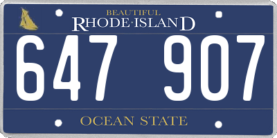 RI license plate 647907