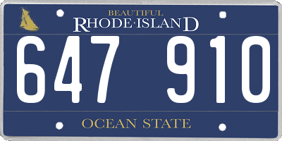 RI license plate 647910