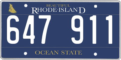RI license plate 647911