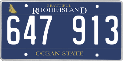 RI license plate 647913