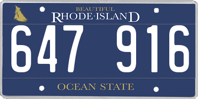 RI license plate 647916