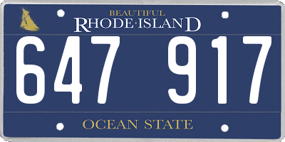 RI license plate 647917