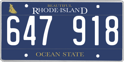 RI license plate 647918