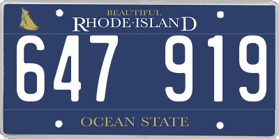 RI license plate 647919