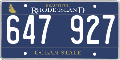 RI license plate 647927