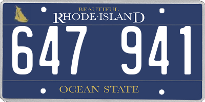 RI license plate 647941