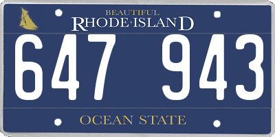RI license plate 647943