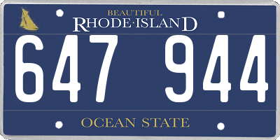 RI license plate 647944