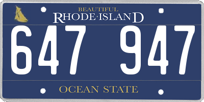 RI license plate 647947