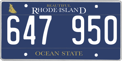 RI license plate 647950