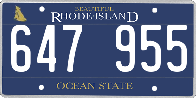 RI license plate 647955
