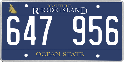RI license plate 647956