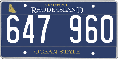 RI license plate 647960