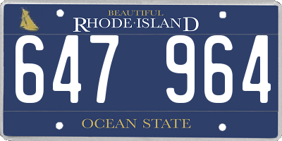 RI license plate 647964