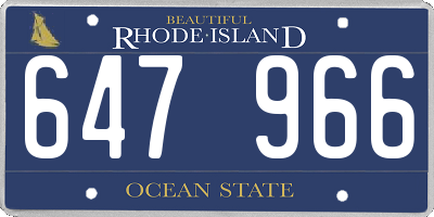 RI license plate 647966