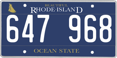 RI license plate 647968
