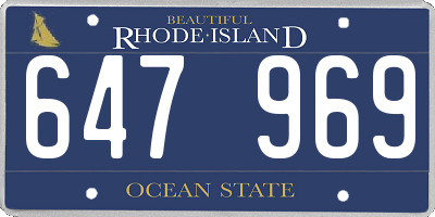 RI license plate 647969