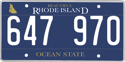 RI license plate 647970