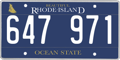 RI license plate 647971