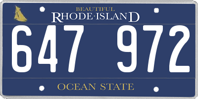 RI license plate 647972