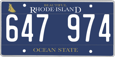 RI license plate 647974