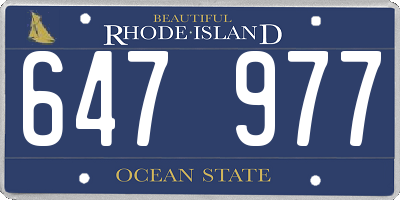 RI license plate 647977