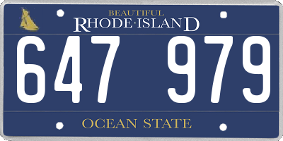 RI license plate 647979
