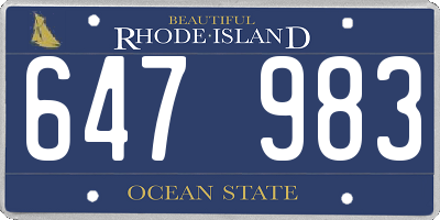 RI license plate 647983