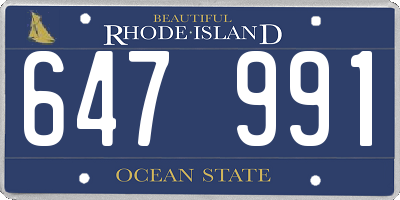 RI license plate 647991