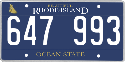 RI license plate 647993