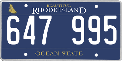 RI license plate 647995