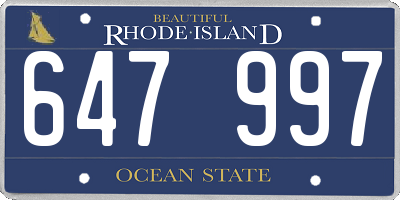 RI license plate 647997