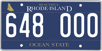RI license plate 648000