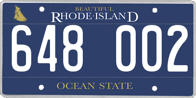 RI license plate 648002