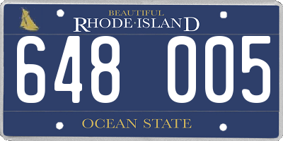 RI license plate 648005