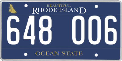 RI license plate 648006