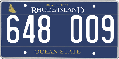 RI license plate 648009