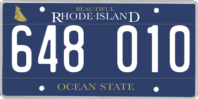 RI license plate 648010