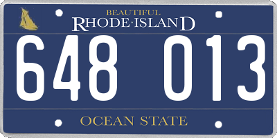 RI license plate 648013