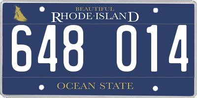 RI license plate 648014