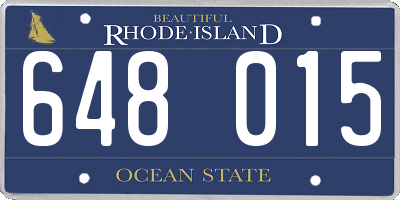 RI license plate 648015