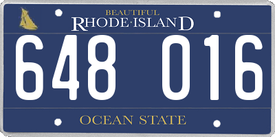 RI license plate 648016