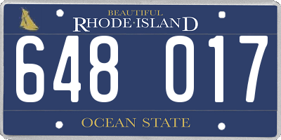 RI license plate 648017