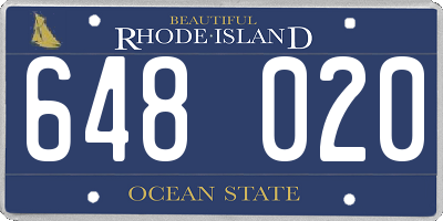 RI license plate 648020